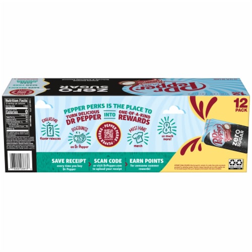 Dr Pepper Creamy Coconut Zero Sugar Soda Cans Perspective: right