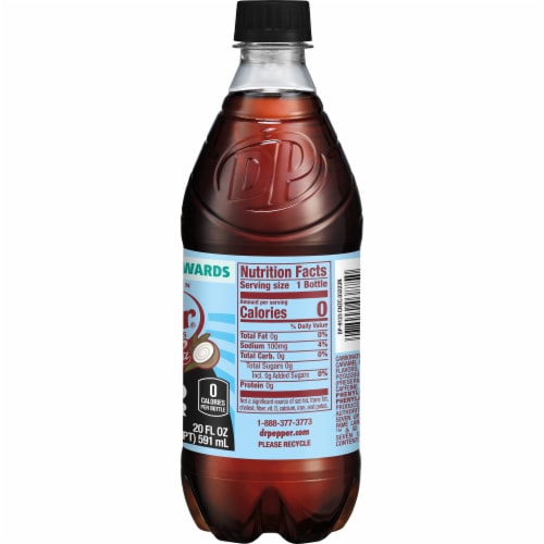Dr Pepper Creamy Coconut Zero Sugar Soda Bottle Perspective: right
