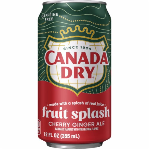Canada Dry Fruit Splash Cherry Ginger Ale Soda Cans Perspective: right
