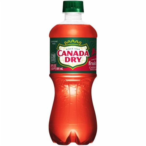 Canada Dry Fruit Splash Cherry Ginger Ale Soda Bottle Perspective: right