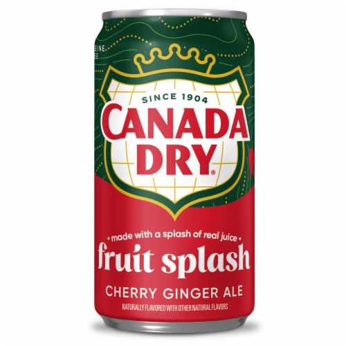 Canada Dry Fruit Splash Cherry Ginger Ale Soda Mini Cans Perspective: right