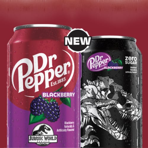 Dr Pepper Blackberry Zero Sugar Soda Cans Perspective: right