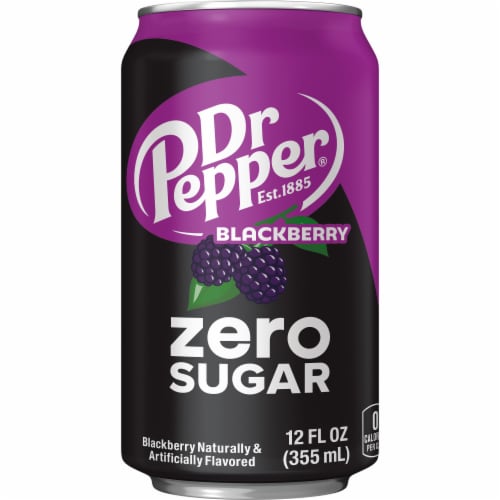 Dr Pepper Blackberry Zero Sugar Soda Cans Perspective: right