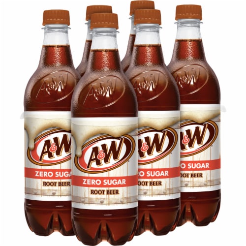 A&W® Root Beer Zero Sugar Soda Bottles Perspective: right