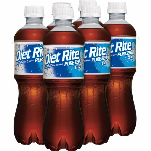 Diet Rite Pure Zero Cola Soda Bottles Perspective: right