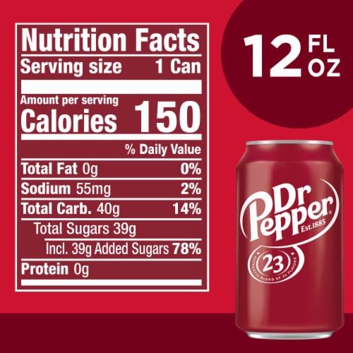 Dr Pepper Soda Cans, 12 pk / 12 fl oz - Fry's Food Stores