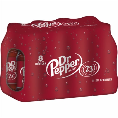 Dr Pepper Soda Bottles Perspective: right