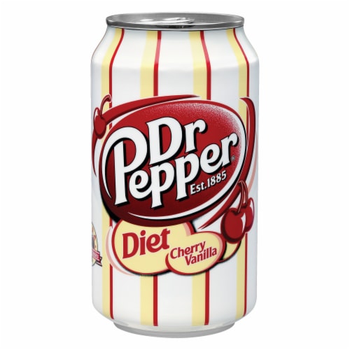 Dr Pepper Diet Cherry Vanilla Soda Cans Perspective: right