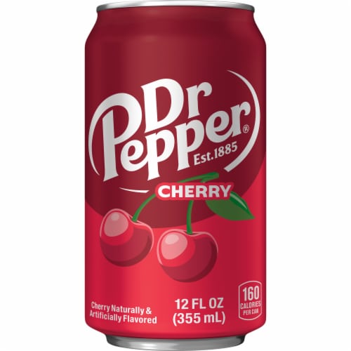 Dr Pepper Cherry Soda Cans Perspective: right
