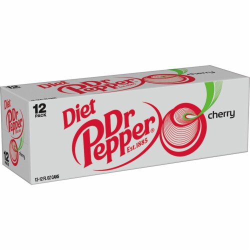 Dr Pepper Diet Cherry Soda Cans Perspective: right