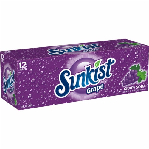 Sunkist Grape Soda Cans Perspective: right