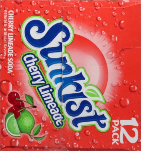 Sunkist® Cherry Limeade Soda Cans Limits May Apply Perspective: right