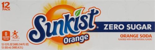 Sunkist® Orange Zero Sugar Soda Cans Perspective: right