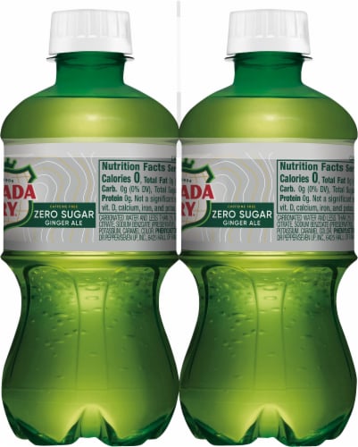 Canada Dry Zero Sugar Ginger Ale Soda Bottles Perspective: right