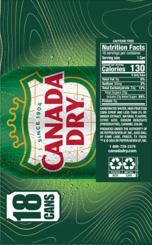 Canada Dry® Ginger Ale Soda Cans Perspective: right