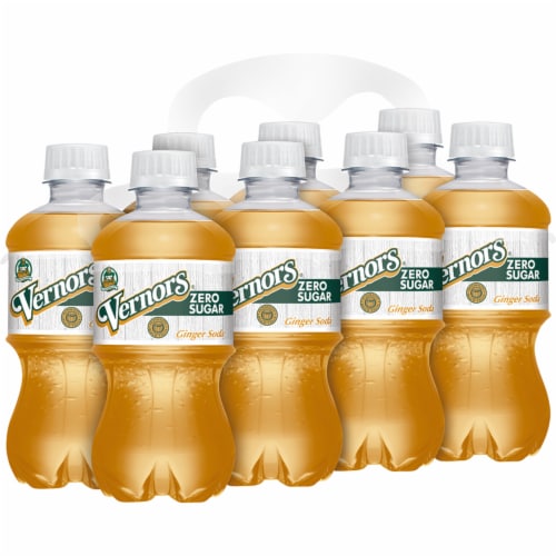 Vernors Zero Sugar Ginger Soda Bottles Perspective: right