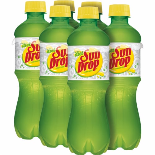 Sun Drop Diet Citrus Soda Bottles Perspective: right