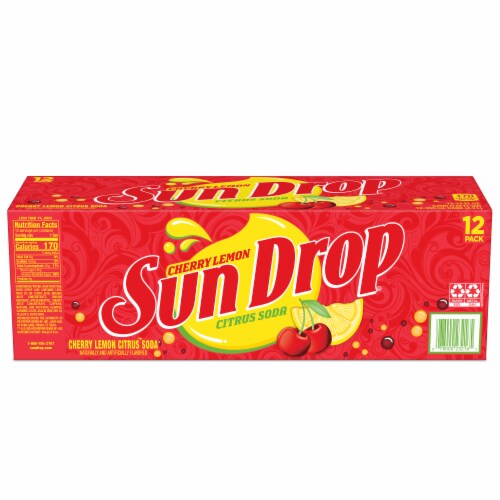 Sun Drop Cherry Lemon Soda Cans Perspective: right