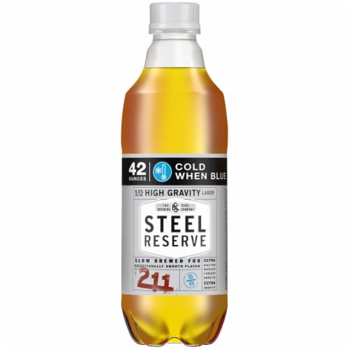 Steel Reserve High Gravity Malt Liquor Beer Perspective: right