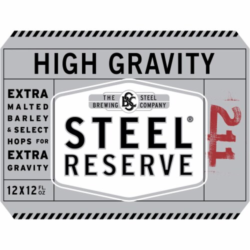Steel Reserve High Gravity Malt Liquor Beer Perspective: right
