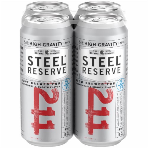 Steel Reserve High Gravity Malt Liquor Beer Perspective: right