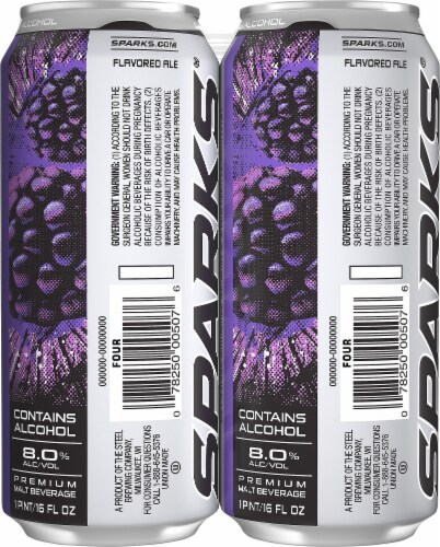 Sparks Blackberry Malt Flavored Hard Beverage Perspective: right