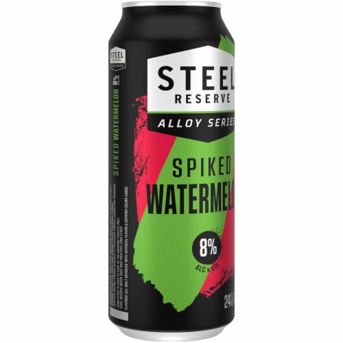 Steel Reserve Alloy Series Watermelon Malt Flavored Hard Beverage Single Can Perspective: right