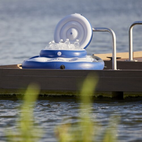 Intex Mega Chill Swimming Pool Inflatable Floating 24 Can Beverage Cooler Holder Perspective: right