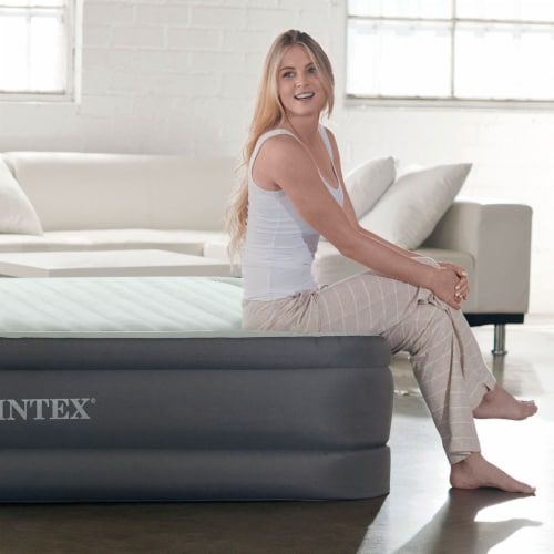 Intex PremAire I Fiber-Tech Elevated Air Mattress Bed with Built-In Pump, Twin Perspective: right