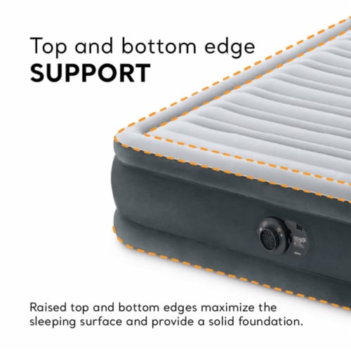 Intex Comfort Deluxe Dura-Beam Plush Air Mattress Bed with Built-In Pump, Queen Perspective: right