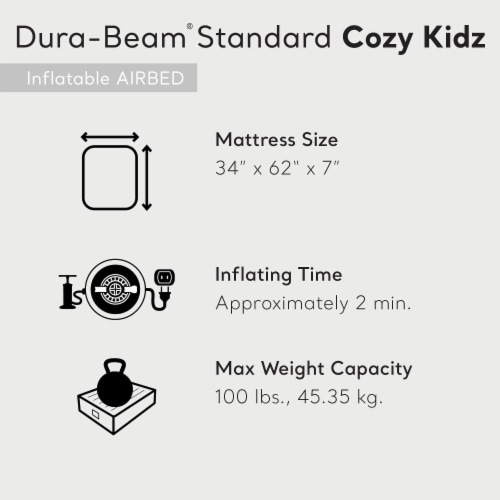 Intex Cozy Kidz Bright And Fun-Colored Inflatable Air Bed Mattress w/ Carry Bag Perspective: right
