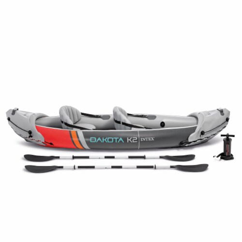 Intex Dakota K2 2 Person Vinyl Inflatable Kayak and Accessory Kit w/ Oars & Pump Perspective: right