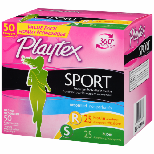 Playtex Sport Unscented Multi-Pack Tampons, 50 ct - City Market