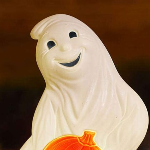 Union Products 56480 Light Up Ghost and Pumpkin Halloween Outdoor Decoration Perspective: right