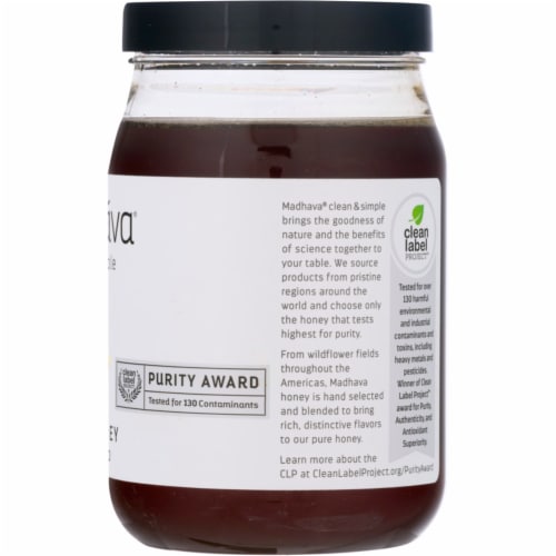 Madhava Organic Pure & Raw Amber Honey Perspective: right