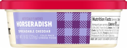 Cabot Horseradish Spreadable Cheddar Cheese Perspective: right