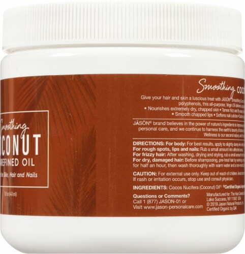 Jason® Smoothing Unrefined Coconut Oil Perspective: right
