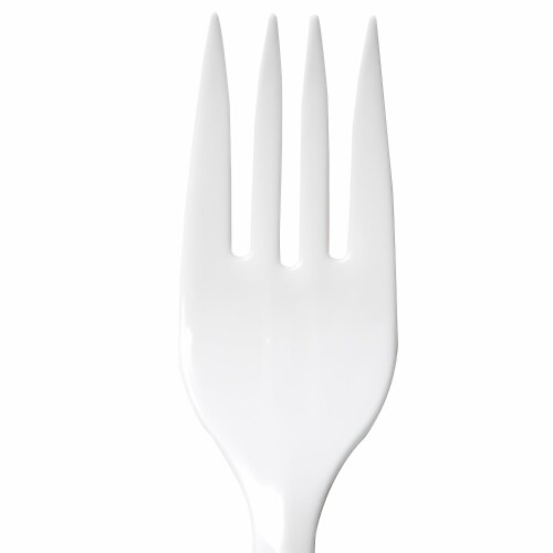 Dixie Plastic Cutlery Medium Weight Forks - White Perspective: right