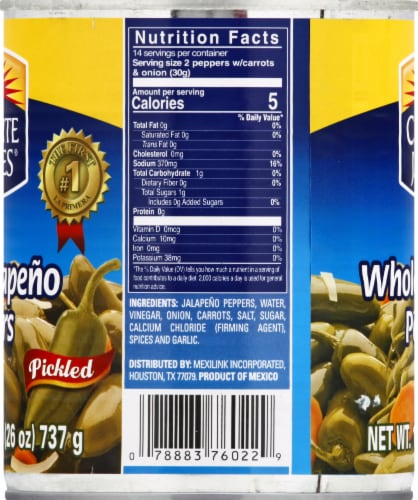 Clemente Jacques Pickled Whole Jalapeno Peppers Perspective: right