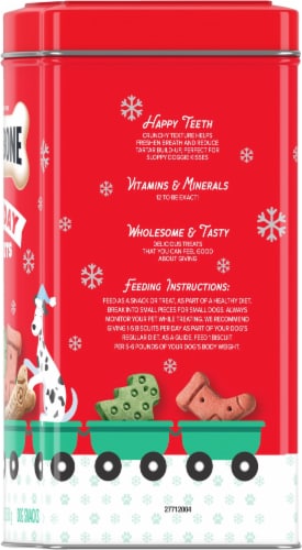 Milk-Bone Holiday Tin Dog Snack Biscuits Perspective: right