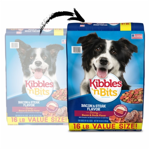 Kibbles 'n Bits Adult Dry Dog Food Savory Bacon & Steak Flavors Perspective: right
