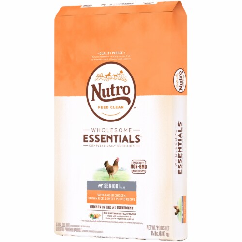 Nutro Wholesome Essentials Chicken Brown Rice & Sweet Potato Recipe Senior Dry Dog Food Perspective: right