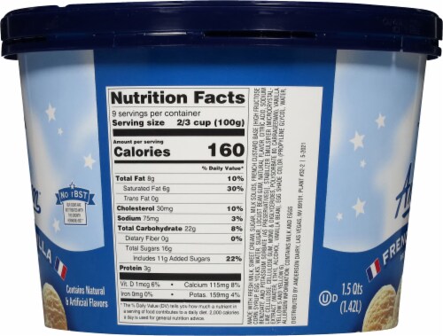 Anderson Dairy French Vanilla Ice Cream Tub Perspective: right