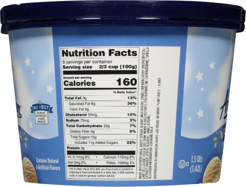 Anderson Dairy Vanilla Ice Cream Tub Perspective: right