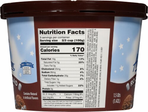 Anderson™ Dairy Rocky Road Ice Cream Tub Perspective: right