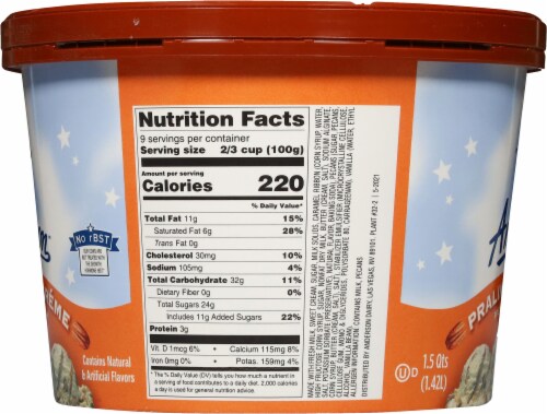 Anderson Dairy Pralines & Cream Ice Cream Tub Perspective: right
