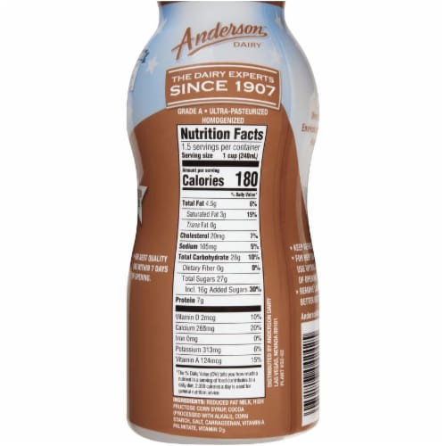 Anderson Dairy 2% Reduced Fat Chocolate Milk Perspective: right