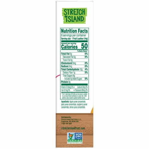 Stretch Island® Raspberry Flavored Fruit Leathers Perspective: right