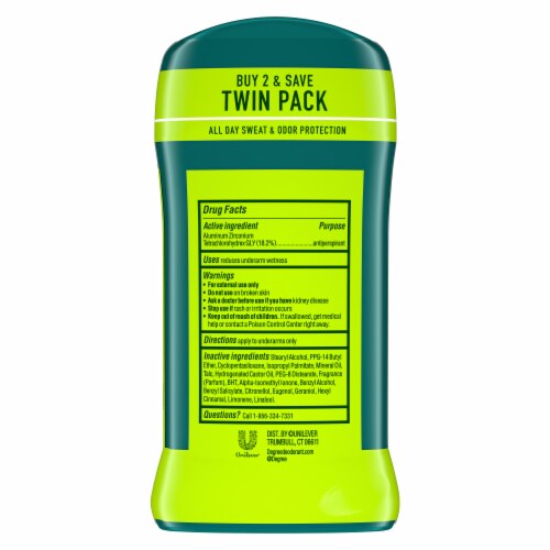 Degree Original Protection Men's Antiperspirant Deodorant Stick Extreme Blast Twin Pack Perspective: right