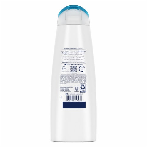 Dove Shampoo, Oxygen Moisture Volumizes Fine Hair with Bio-Nourish Complex Perspective: right